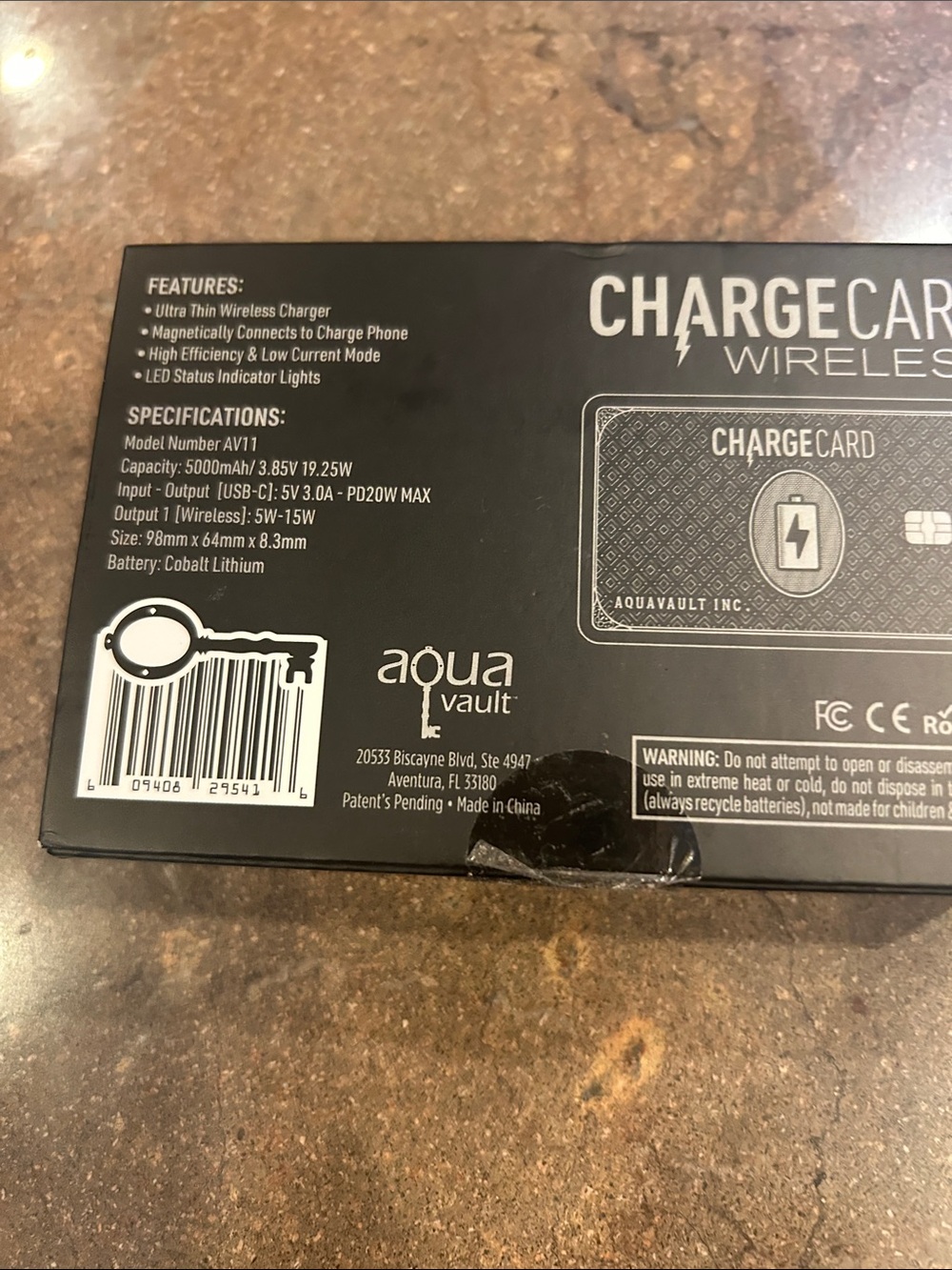 AquaVault ChargeCard Wireless Magnetic Portable Charger - Black - Picture 4 of 4